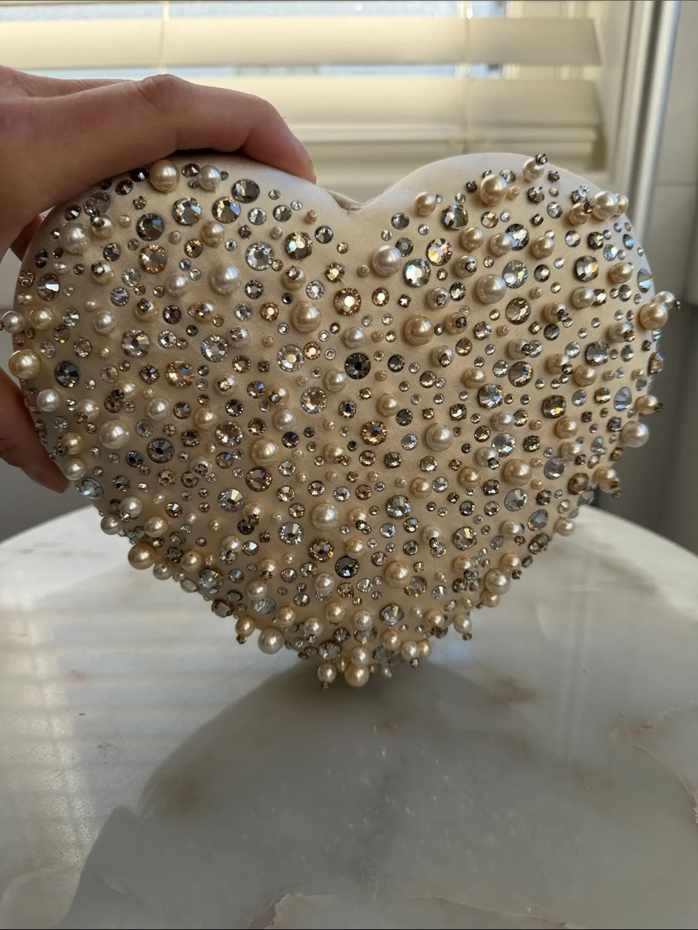 NWOT Kate Spade Embellished 3D Heart Clutch Bag - Picture 1 of 8